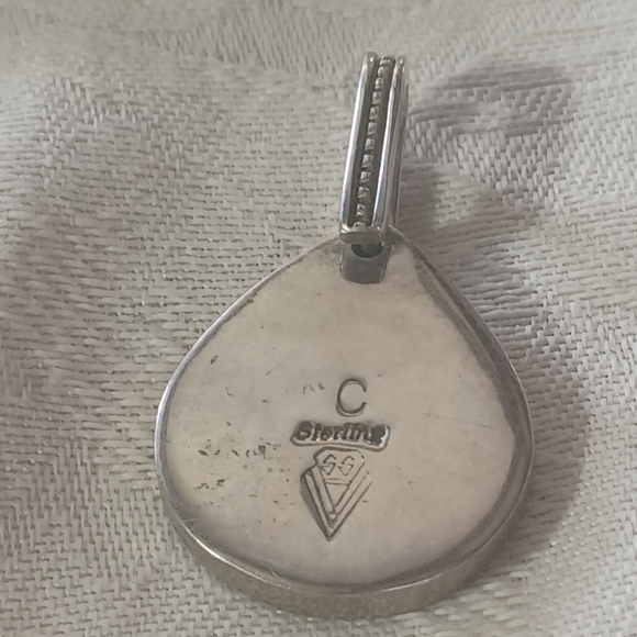 David Rosales, Supersmith Inc, Turquoise Mosaic Inlay Pendant, Sterling Silver - Picture 5 of 9